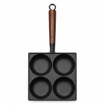 4-Cup Enameled Cast Iron Breakfast Pan with Wooden Handle